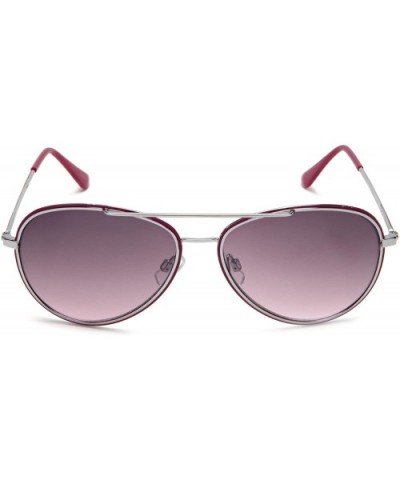 Women's 334SP Non Polarized Aviator Sunglasses - Silver Frame/Gradient Smoke to Pink Lens - One Size - CC115BN7NKN $17.68 Avi...