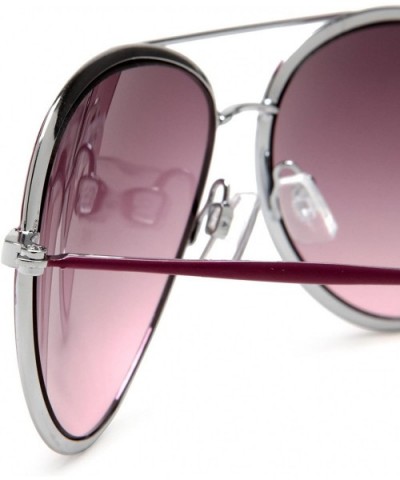 Women's 334SP Non Polarized Aviator Sunglasses - Silver Frame/Gradient Smoke to Pink Lens - One Size - CC115BN7NKN $17.68 Avi...