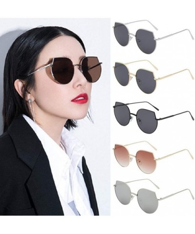 Women's Polarized Sunglasses Glasses Vintage Retro - Irregular Shape Mirrored Sunglasses for Women Flat - A - C719073RN4K $8....