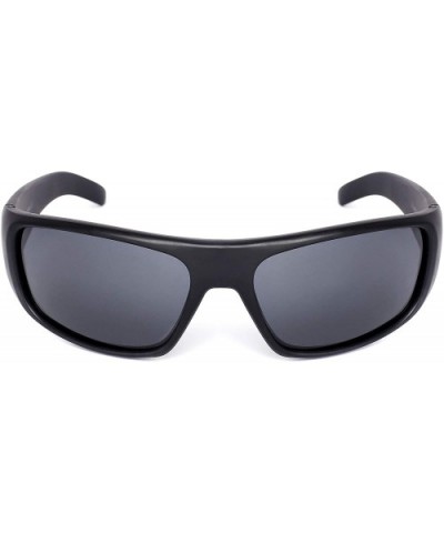 Polarized Wrap Sunglasses for Men Women Driving Fishing Running 8031 - Matt Black - CV192QQRRK3 $7.01 Wrap