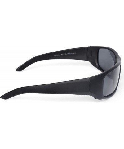 Polarized Wrap Sunglasses for Men Women Driving Fishing Running 8031 - Matt Black - CV192QQRRK3 $7.01 Wrap