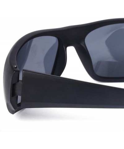 Polarized Wrap Sunglasses for Men Women Driving Fishing Running 8031 - Matt Black - CV192QQRRK3 $7.01 Wrap