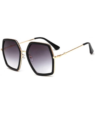 Oversized Square Sunglasses Women Vintage UV Protection Irregular Shades - D - C518SH9U0GN $6.22 Square