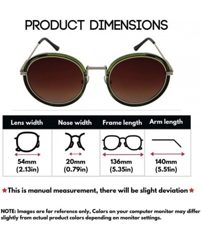 Fashion Designer Trendy Round Circle Sunglasses for Women Flat Gradient Lens UV Protection - CB18YTUM795 $7.24 Round