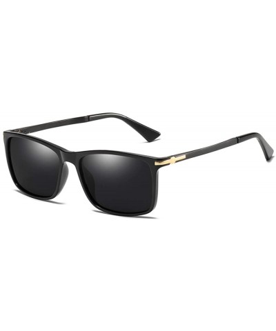 Tr90 Driving Polarized Sunglasses for Men Rectangle Sun Glasses TAC1.1 Outdoor - Black - C518ZT40N9T $10.17 Rectangular