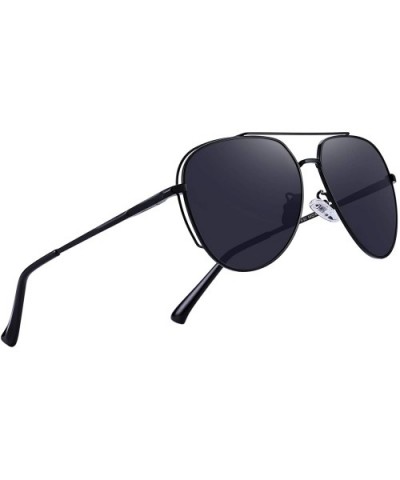 Premium Classic Men Sunglasses for Women-Polarized-100% UV protection - Black - CN18MH7GOX6 $19.34 Sport