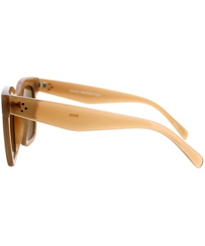 Womens Oversized Fashion Sunglasses Big Flat Square Frame UV 400 - Tan - CD12LXB0Z79 $8.36 Square