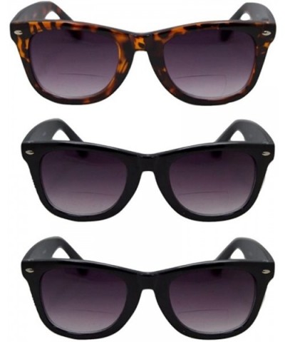 3 Pair Classic Bifocal Outdoor Reading Sunglasses Stylish Comfort Magnification Lens - 2 Black/1 Tortoise - C418774ASXI $12.8...