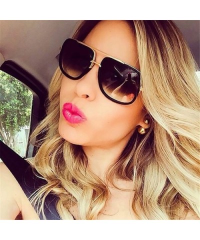 Oversized Men Sunglasses Luxury Women Sun Glasses Square Retro - C7 - CT194OGMA3R $25.61 Semi-rimless