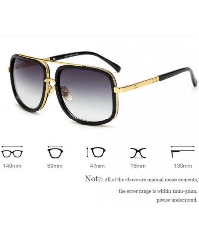 Oversized Men Sunglasses Luxury Women Sun Glasses Square Retro - C7 - CT194OGMA3R $25.61 Semi-rimless