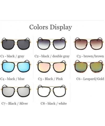 Oversized Men Sunglasses Luxury Women Sun Glasses Square Retro - C7 - CT194OGMA3R $25.61 Semi-rimless