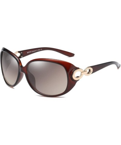 Women's Classic Star Polarized Sunglasses 100% UV Protection 1220 - Brown Frame Brown Lens - C111CYZ2DIN $20.40 Sport