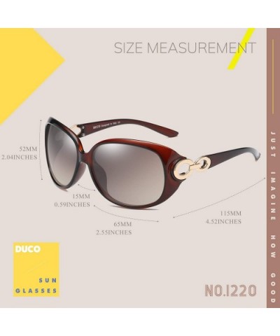 Women's Classic Star Polarized Sunglasses 100% UV Protection 1220 - Brown Frame Brown Lens - C111CYZ2DIN $20.40 Sport