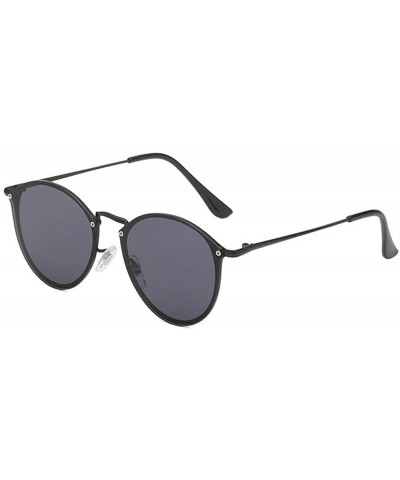 New Round Sunglasses Men Women Vintage Metal Frame Driving Sun glasses - Black/Grey - CA197UW0YDQ $6.05 Round