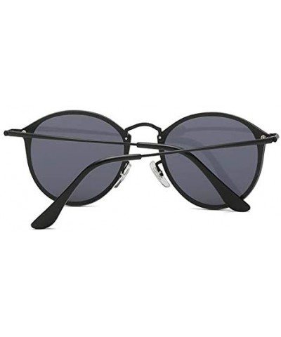 New Round Sunglasses Men Women Vintage Metal Frame Driving Sun glasses - Black/Grey - CA197UW0YDQ $6.05 Round