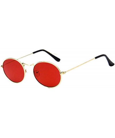 Women Mens Vintage Retro Oval Sunglasses Ellipse Metal Frame Trendy Fashion Shades Aviator Glasses - B - CR18RKCTGSZ $8.25 Ov...