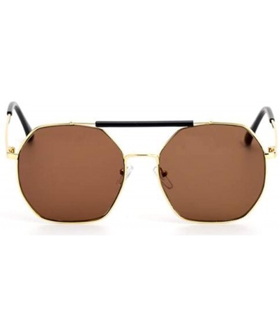 2019 new sunglasses - double beam polygonal metal frame glasses - ladies sunglasses - C - CG18SEHE0IR $40.92 Aviator