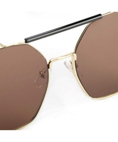 2019 new sunglasses - double beam polygonal metal frame glasses - ladies sunglasses - C - CG18SEHE0IR $40.92 Aviator