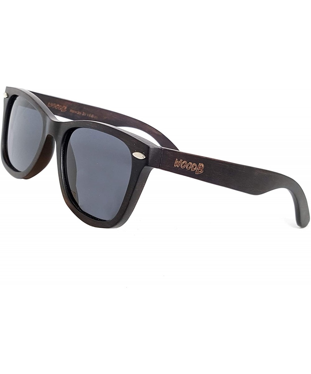 Real Wood Round Sunglasses UV-400 Polarized Lenses Plus Cap in a Gift Box - Black-gray - CN18GMITLRX $23.02 Round