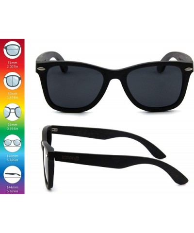 Real Wood Round Sunglasses UV-400 Polarized Lenses Plus Cap in a Gift Box - Black-gray - CN18GMITLRX $23.02 Round