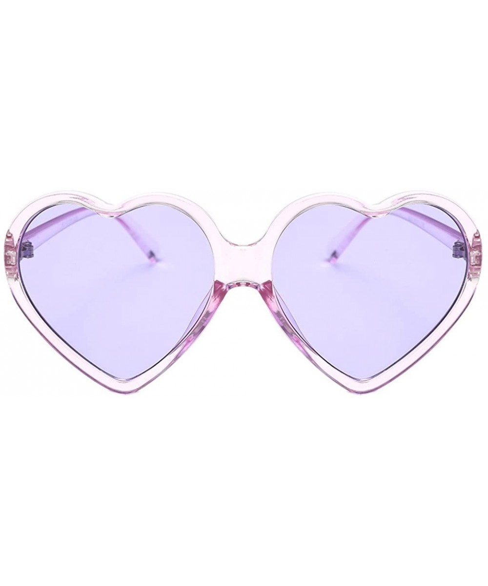 Heart Sunglasses Large Oversized Sun Glasses Thin Frame Cute Eyewear UV400 for Women by 2DXuixsh - Purple - C318SE67UW0 $6.59...