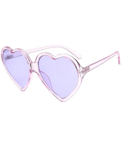 Heart Sunglasses Large Oversized Sun Glasses Thin Frame Cute Eyewear UV400 for Women by 2DXuixsh - Purple - C318SE67UW0 $6.59...