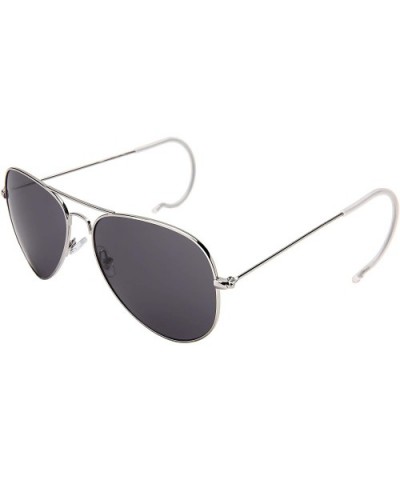 Flat Top XL Aviator Sunglasses for Men Women Pilot Sunglass Top Gun 5151 - Silver Frame/Grey Lens - CS18M62XQAW $7.08 Oversized
