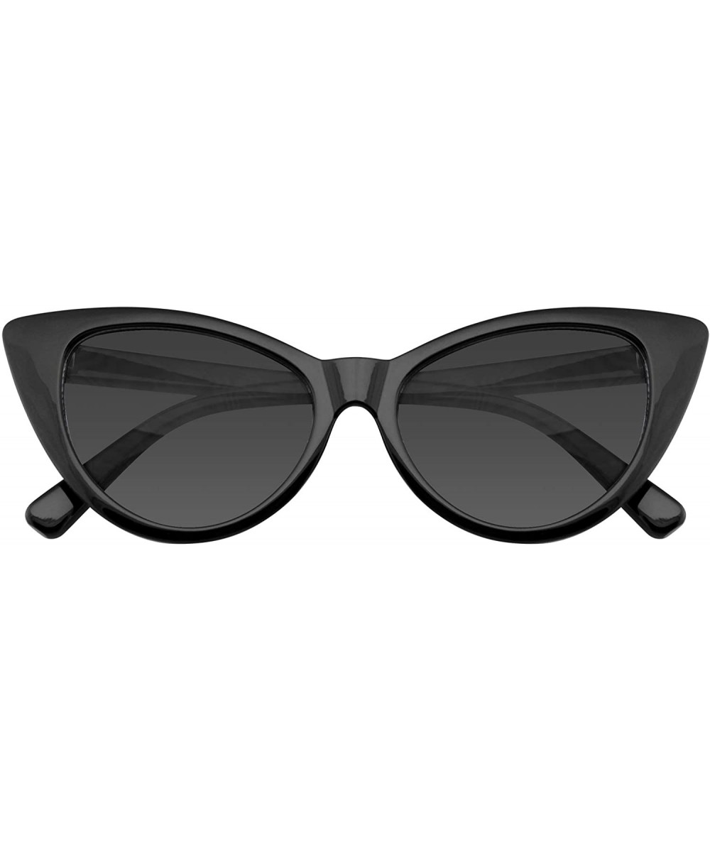 Fashion Classic Vintage Eyewear Cat Eye Designer Shades Frame Sunglasses - Black - CB12O67VGKT $6.34 Cat Eye