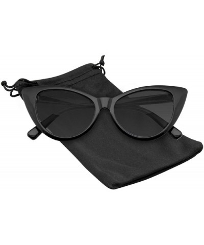 Fashion Classic Vintage Eyewear Cat Eye Designer Shades Frame Sunglasses - Black - CB12O67VGKT $6.34 Cat Eye