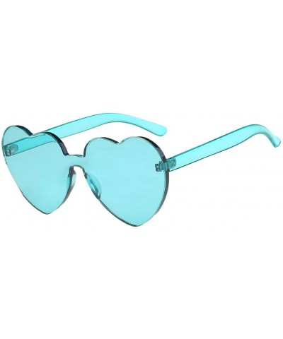 Fashion Heart Shaped Sunglasses Integrated Protection - C018QYS7RZH $6.48 Sport