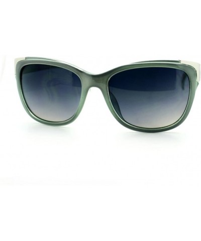 Womens Square Sunglasses Metal Top Corners Chic Trendy Designer Fashion - Gray Green - CP11X91M07Z $8.76 Square