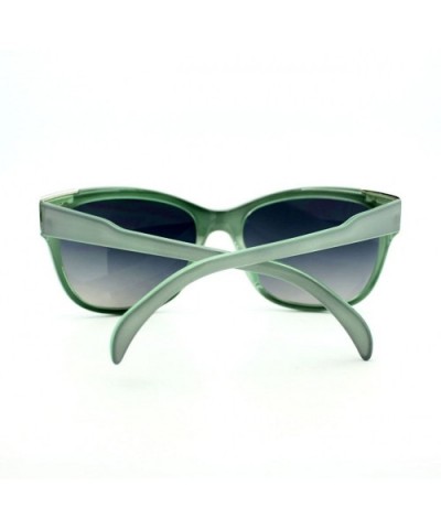 Womens Square Sunglasses Metal Top Corners Chic Trendy Designer Fashion - Gray Green - CP11X91M07Z $8.76 Square