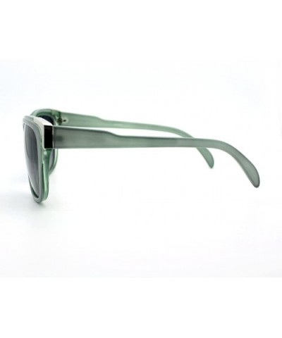 Womens Square Sunglasses Metal Top Corners Chic Trendy Designer Fashion - Gray Green - CP11X91M07Z $8.76 Square