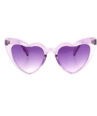 Womens Oversized Cateye Heart Shape Sunglasses Translucent Colors UV 400 - Purple - C318O8TR6SG $8.79 Oversized