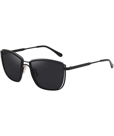Unisex Vintage Square Shaped Eye Sunglasses Retro Eyewear Fashion UV Resistance Radiation Protection - Black - CS196EM6GSW $4...