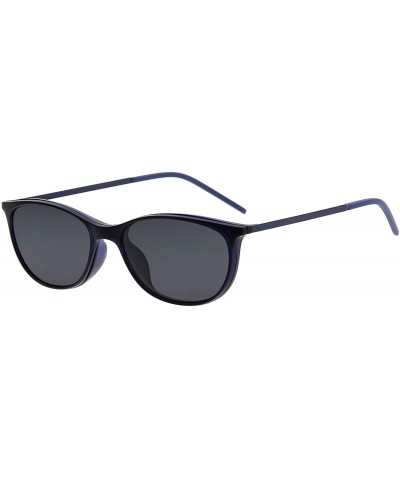 Vintage Clear Lens Glasses With Fashion Polarized Sunglasses Clip L8172 - Oval Blue - CS12O1WSBQT $15.87 Oval