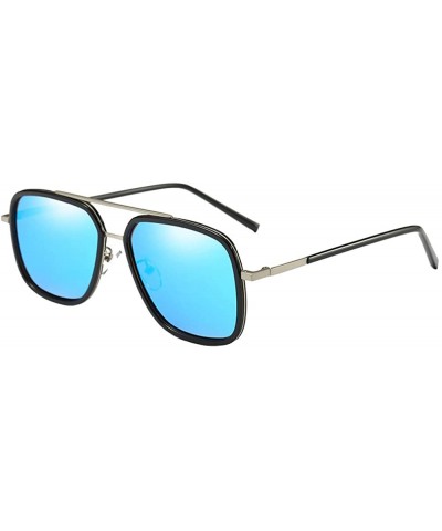 Square Sunglasses Men Alloy polarized Rectangular Men Sunglasses 100% UV protection - Brown - CH186HLTLY6 $13.02 Rectangular