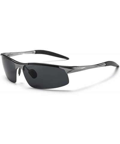 Mens Sports Polarized Sunglasses UV Protection Fashion Sunglasses for Men Fishing Driving Al-Mg Frame Ultra Light - C118K6EOM...