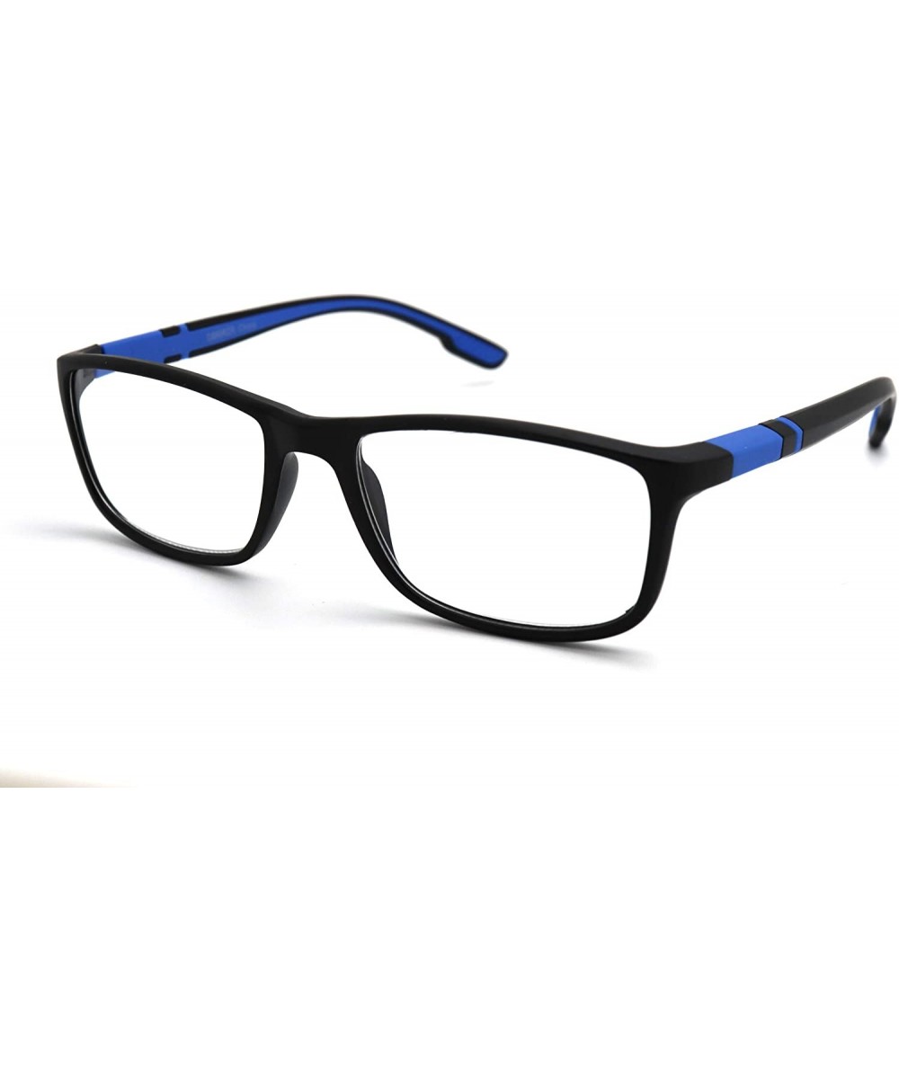 Soft Matte Black w/ 2 Tone Reading Glasses Spring Hinge 0.74 Oz - Z1 Matte Black Matte Blue - CB18T4ASSCO $11.77 Rectangular