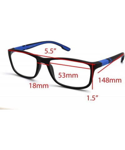 Soft Matte Black w/ 2 Tone Reading Glasses Spring Hinge 0.74 Oz - Z1 Matte Black Matte Blue - CB18T4ASSCO $11.77 Rectangular