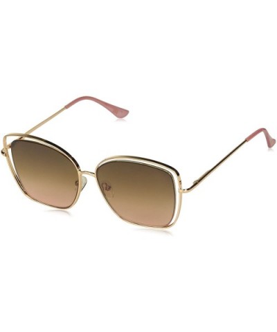 Women's LD279 Square Sunglasses with 100% UV Protection - 63 mm - Rose Gold & Rose - CC18O3CTW8U $11.99 Cat Eye