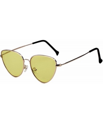 Womens Cat Eye Mod Metal Glasses Fashion Sunglasses - Gold / Yellow Lens - C8186EAGDQ3 $8.57 Cat Eye