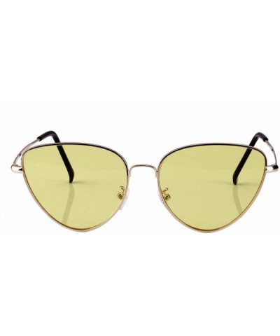 Womens Cat Eye Mod Metal Glasses Fashion Sunglasses - Gold / Yellow Lens - C8186EAGDQ3 $8.57 Cat Eye