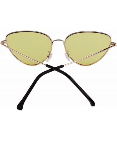 Womens Cat Eye Mod Metal Glasses Fashion Sunglasses - Gold / Yellow Lens - C8186EAGDQ3 $8.57 Cat Eye