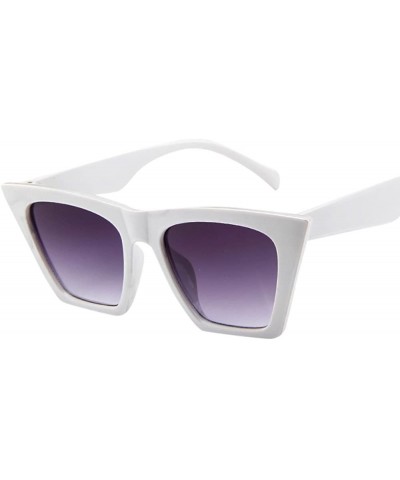 Fashion Women Ladies Oversized Sunglasses Vintage Retro Cat Eye Sun Glasses - White - CW18QN3MEQL $7.33 Goggle