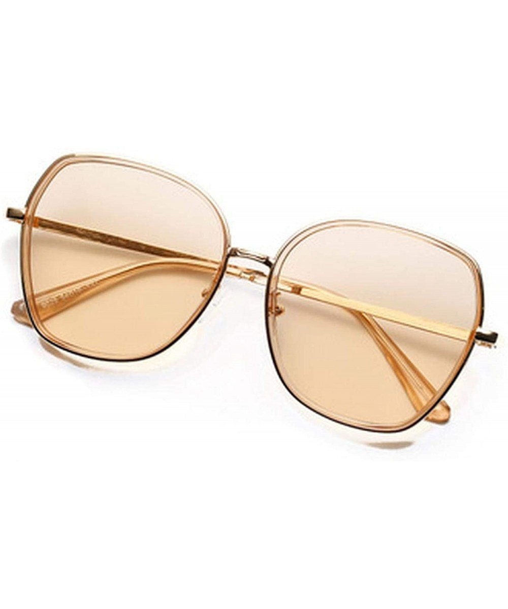 Women Retro Classic Square Oversized Polarized Sunglasses Men Polygon Sun Glasses Vintage Metal Frame Eyewear - 4 - CT198A2MM...