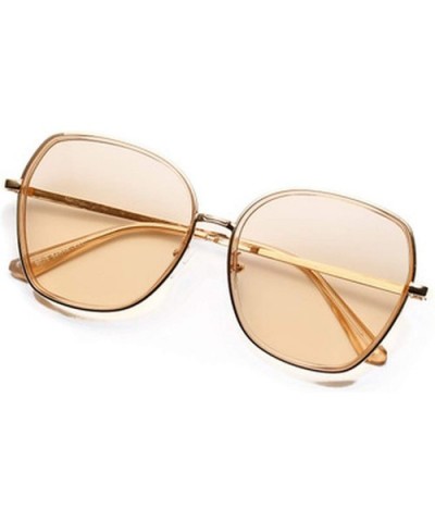 Women Retro Classic Square Oversized Polarized Sunglasses Men Polygon Sun Glasses Vintage Metal Frame Eyewear - 4 - CT198A2MM...