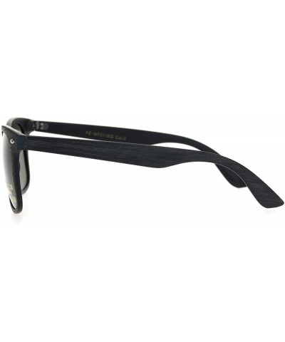 Mens Polarized Hipster Wood Grain Print Plastic Rectangular Sunglasses - Black Wood Green - CT18ONMREL2 $10.84 Rectangular