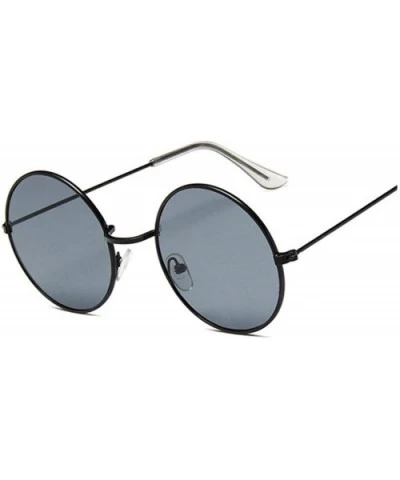 Small Round Sunglasses Women Famous Vintage Sun Glasses Retro Personality Metal Eyewear Style - Blackgray - CJ1984XY9IH $20.9...