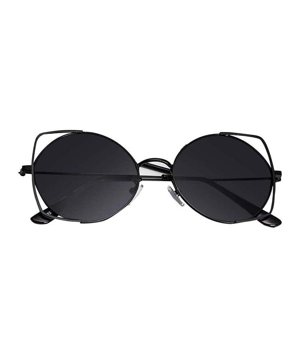 Sunglasses Mirrored Glasses Fashion - Black - C918U06YAWN $9.96 Cat Eye